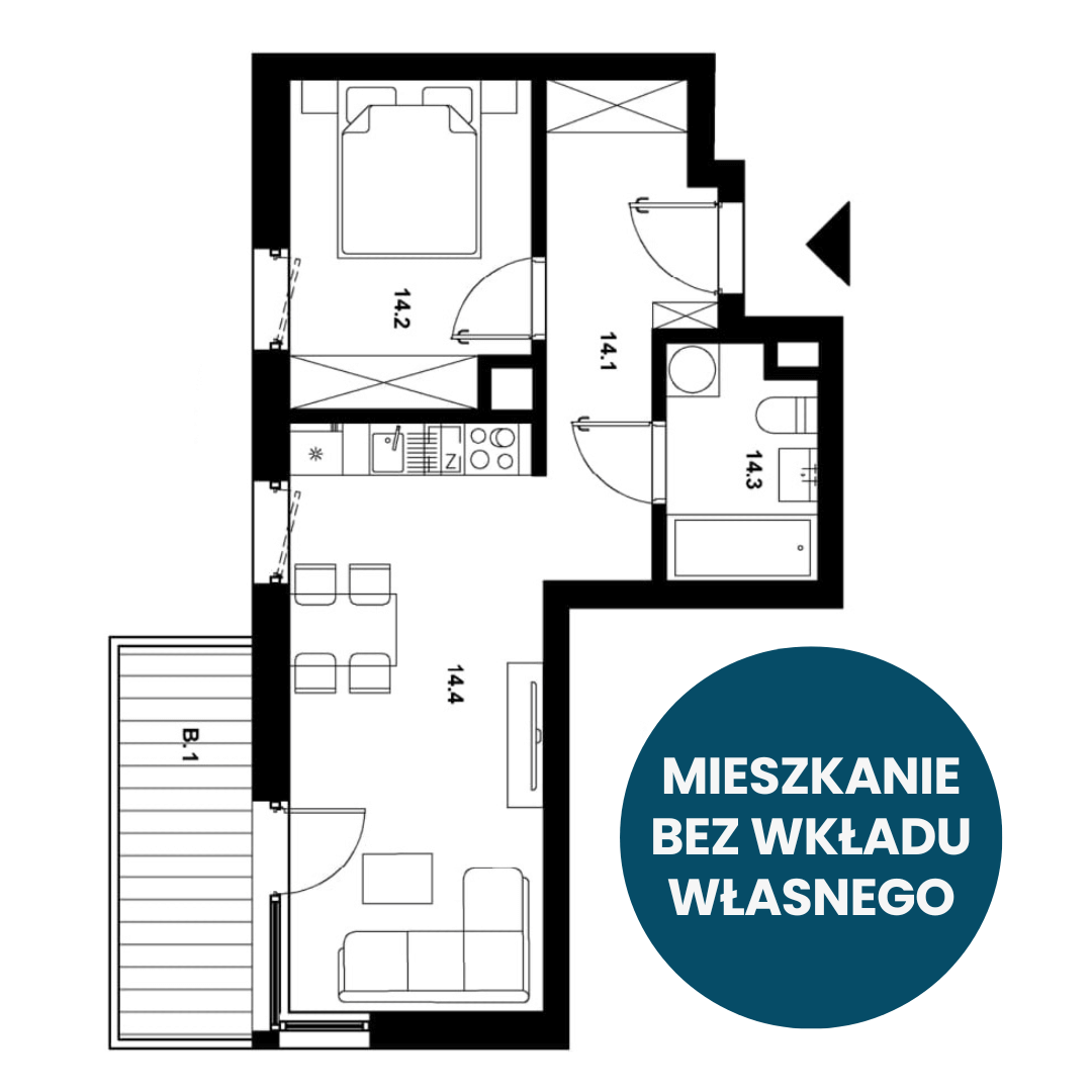Mieszkanie 7 w budynku B1 | Osiedle Area Park II w Gliwicach