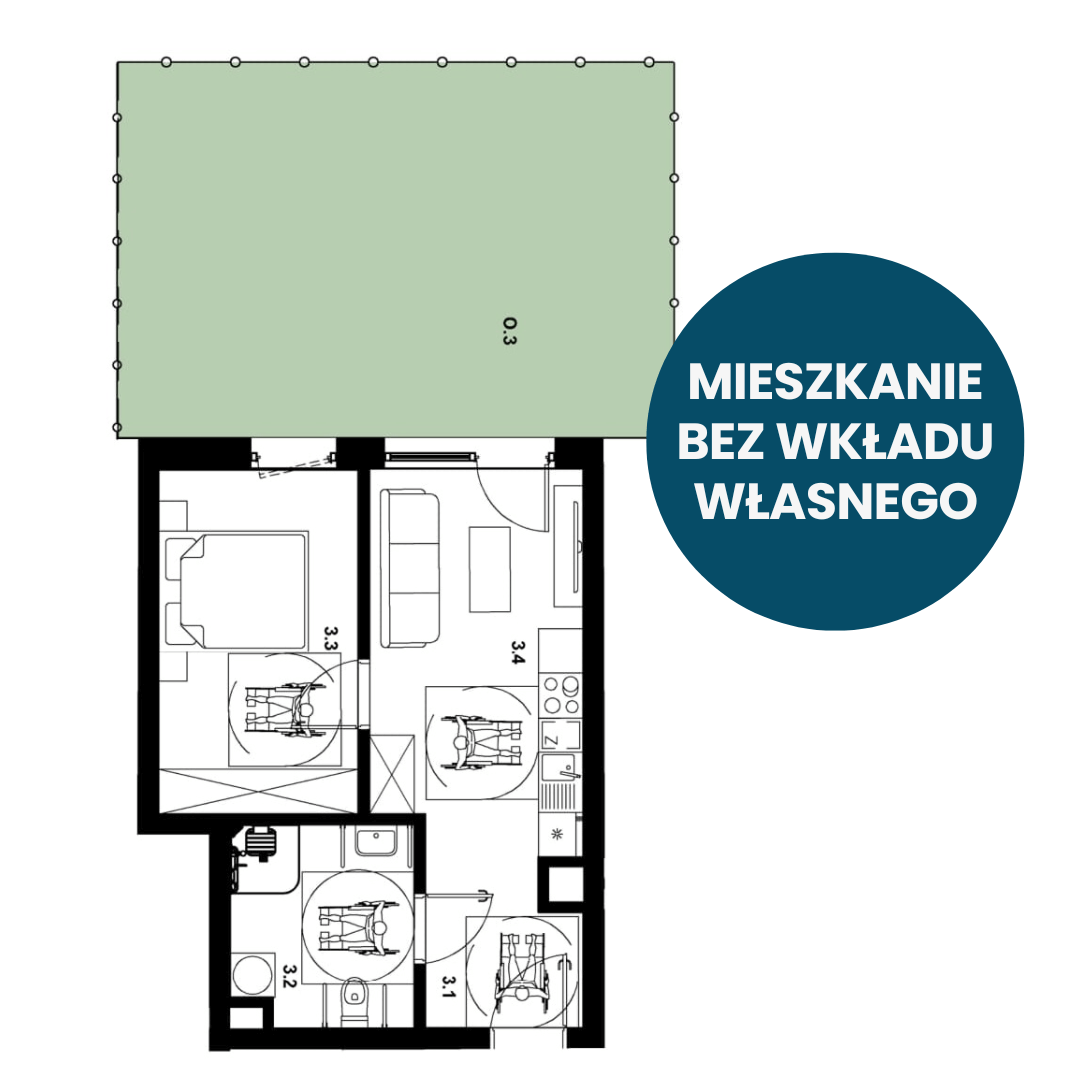 Mieszkanie 23 w budynku B3 | Osiedle Area Park II w Gliwicach