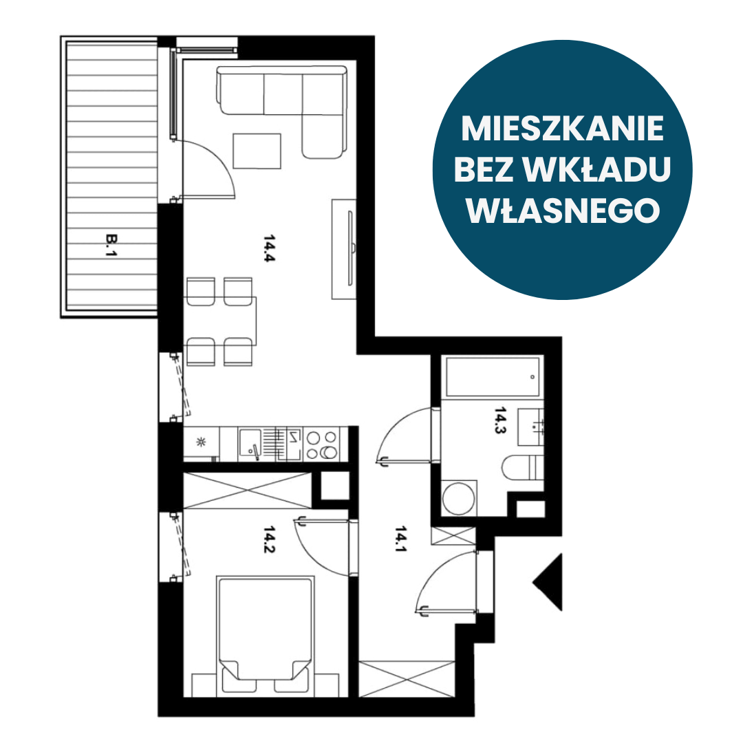 Mieszkanie 7 w budynku B3 | Osiedle Area Park II w Gliwicach