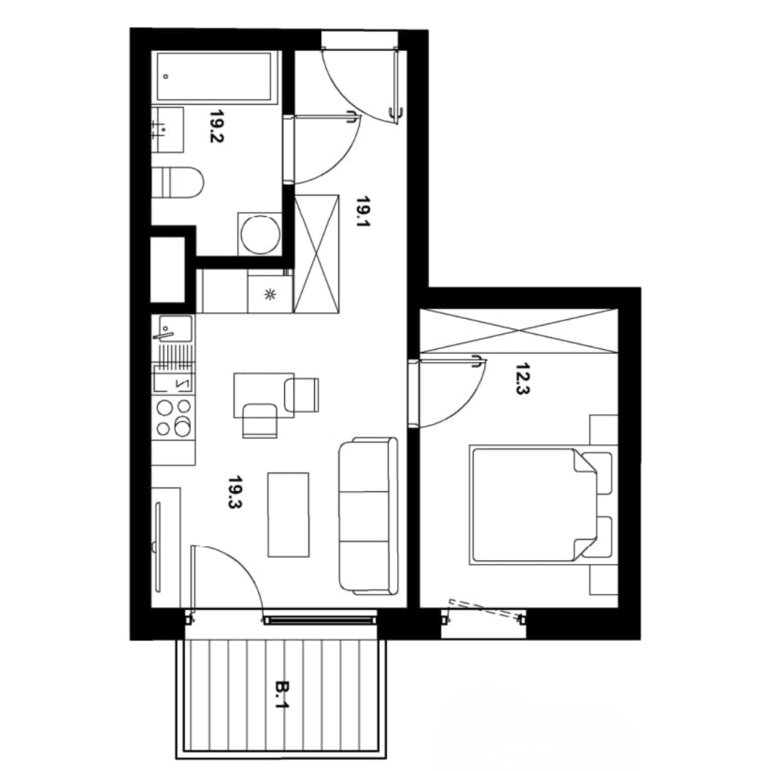 Mieszkanie 26 w budynku B1 | Osiedle Area Park II