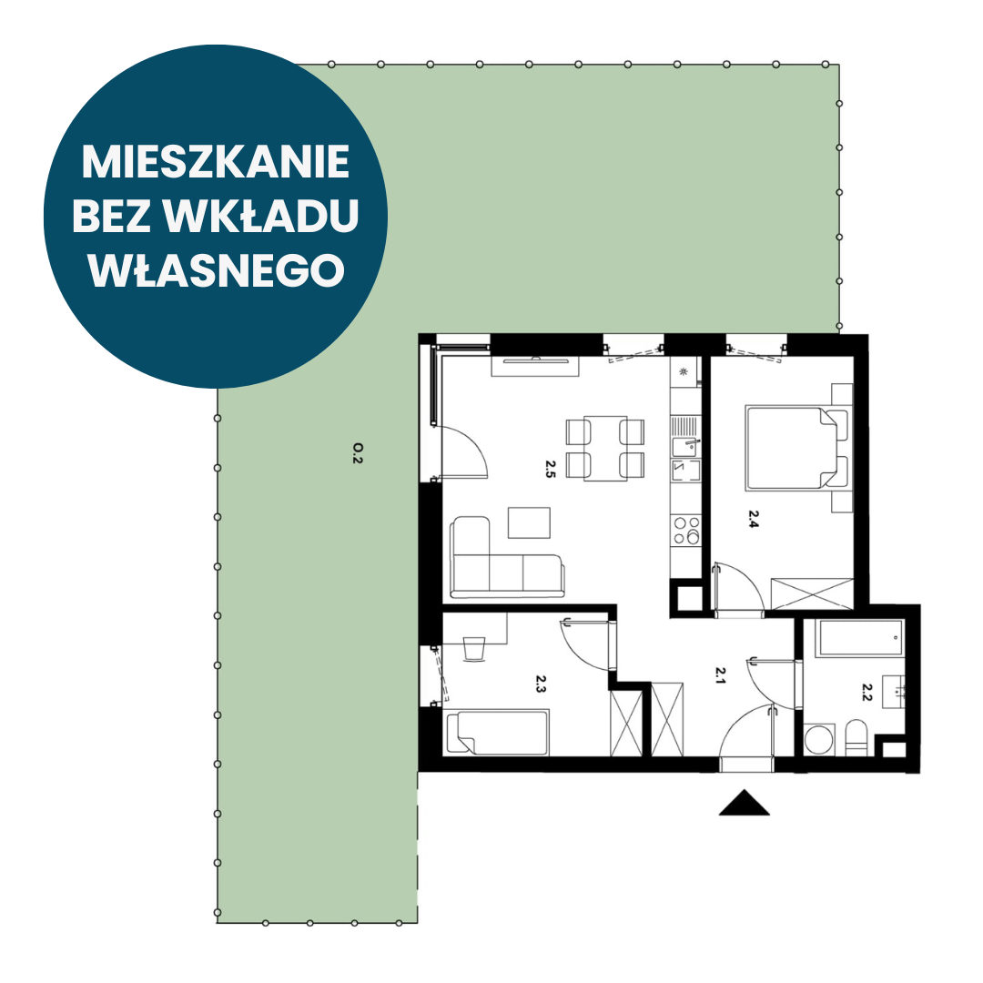 Mieszkanie 2 w budynku B1 | Osiedle Area Park II