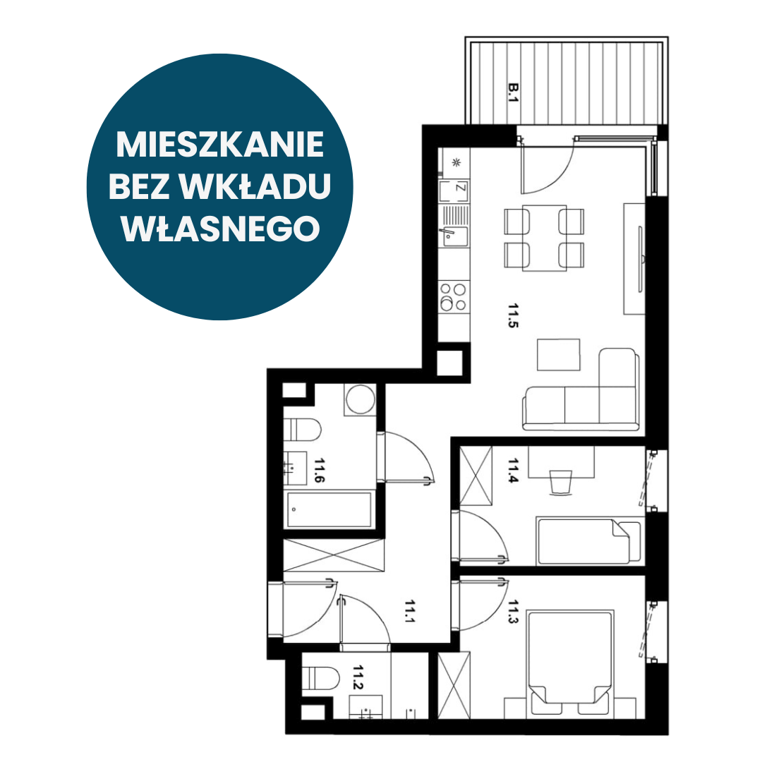 Mieszkanie 25 w budynku B3 | Osiedle Area Park II